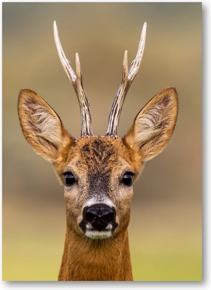 Hert Portret - 50x70 Canvas Staand - Dieren