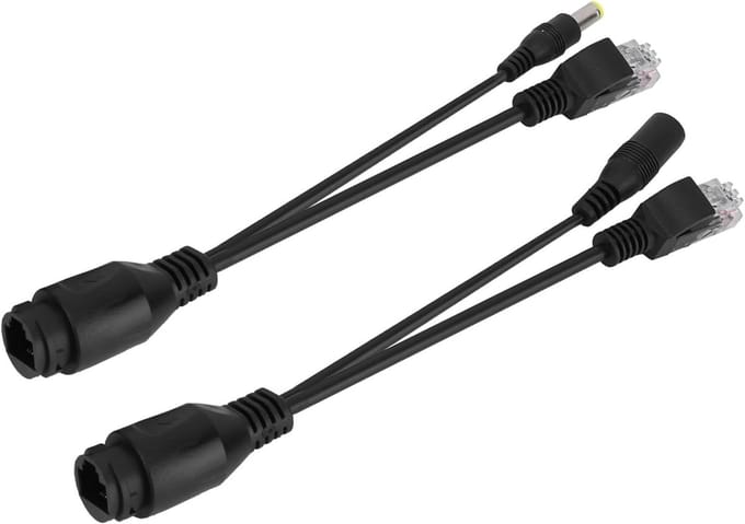 POE Adapterkabel - Injector Splitter - Netwerk Uitbreiding - Passieve Stroom Injectie - 30-40 Meter - Zwart