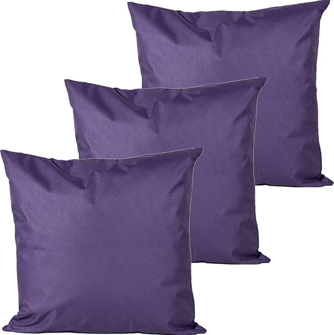 Anna's collection buitenkussens - 3x - paars - 60 x 60 cm - binnen/buiten