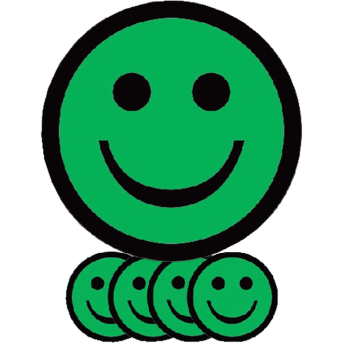Magneet smiley 75mm emotie blij groen 5 stuks