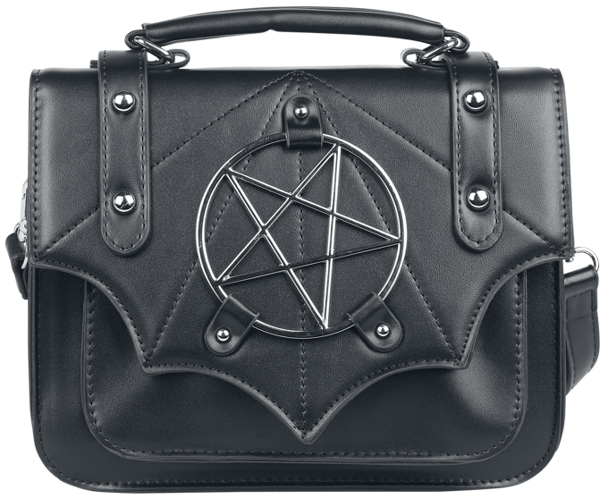 Banned - Gothic Handtas - Moloch Pentagram - voor Vrouwen - zwart