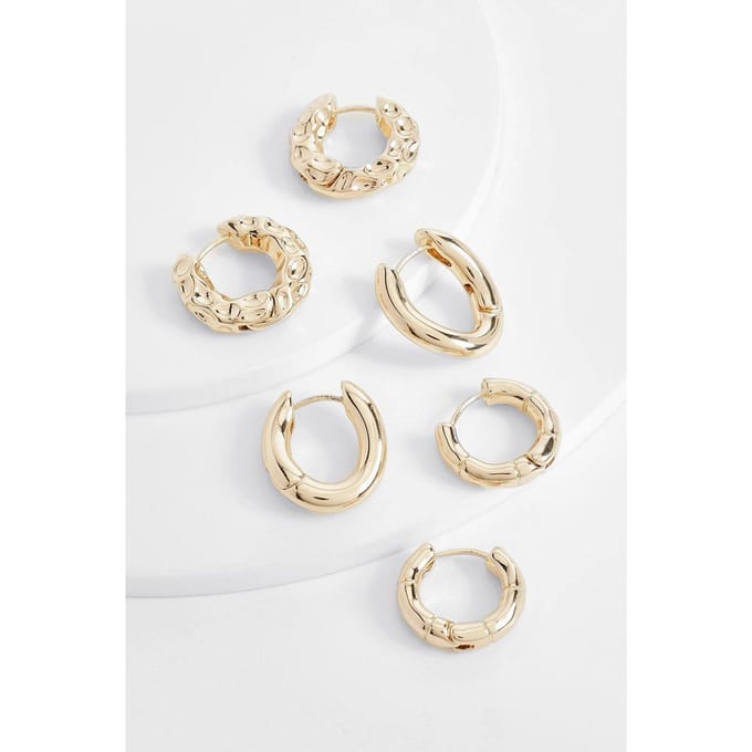 boohoo Dames Gouden Mini Hoepel Oorbellen Multipack