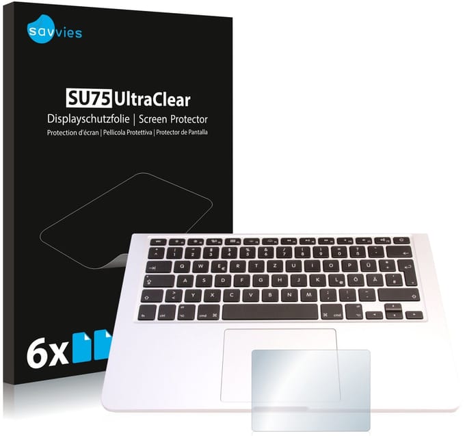 Savvies - Screenprotector voor Apple MacBook Pro 13.3" 2015 (Touch Trackpad) - Folie Beschermfolie transparant 6 Stuks