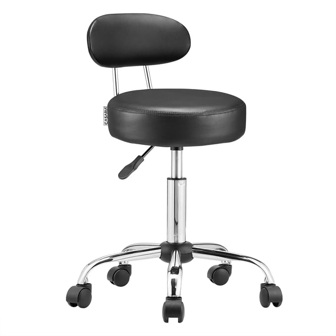 Casaria draaikruk met rugleuning - Zithoogte verstelbaar 46 - 60 cm