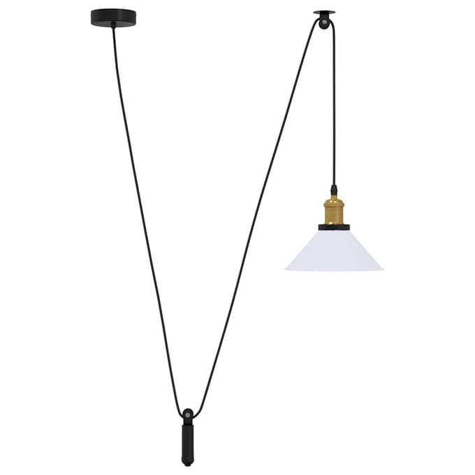 vidaXL Hanglamp in hoogte verstelbaar E27 Ø22 cm metaal glanzend wit