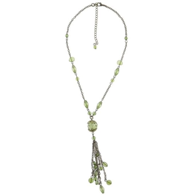 Behave - Ketting dames groen goudkleur - Met hanger - 42 cm