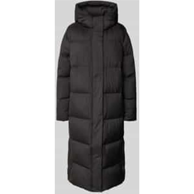 Regular fit lange donsjas met capuchon