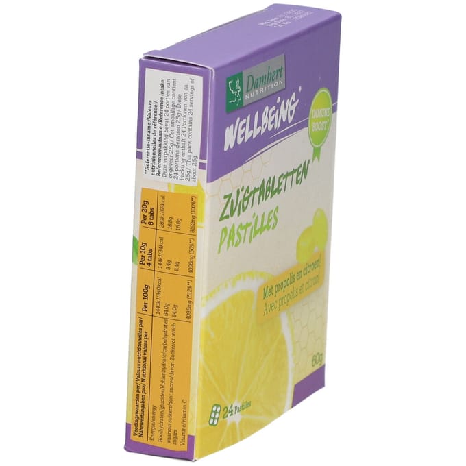 Damhert Wellbeing Zuigtabletten Verzachtend | Propolis & citroen 60
