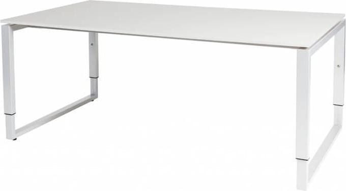 Vergadertafel - Verstelbaar - 180x100 wit - wit frame