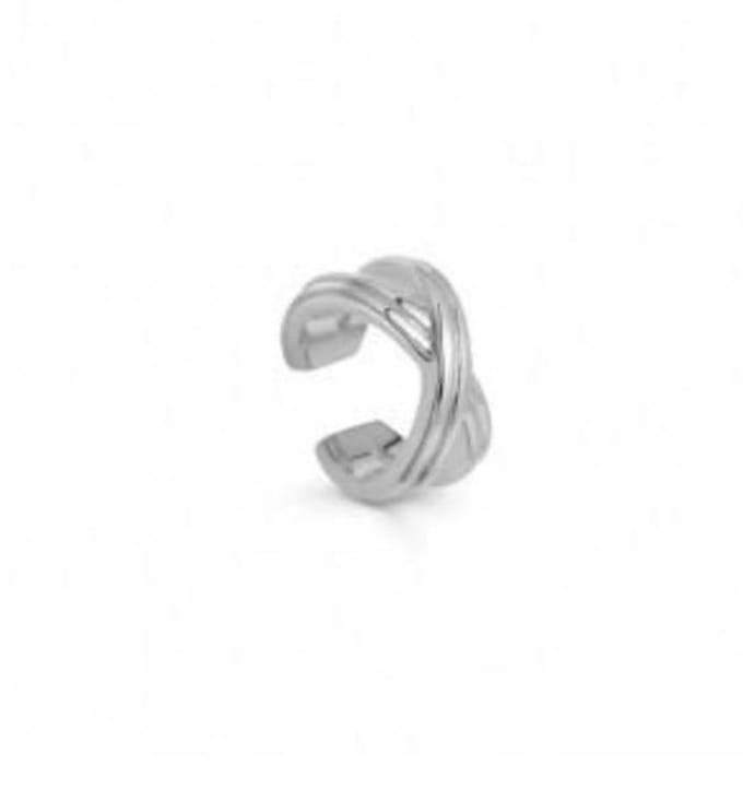 Gekruiste ear cuff | zilver gekleurd