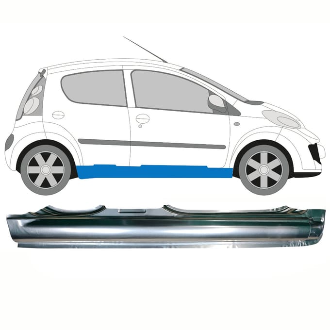 Volledige dorpel voor Citroen C1 2005-2012 / Rechts
