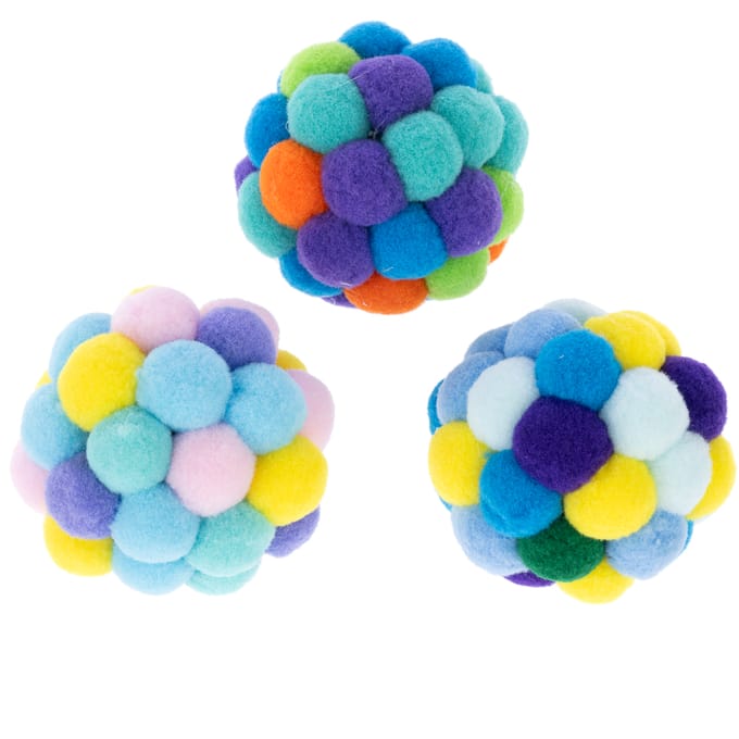 TIAKI pomponballen voor katten 3-pack