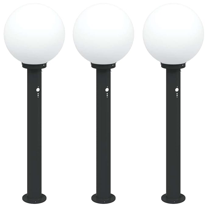 vidaXL Bolderverlichting met sensor 3 stuks 80 cm Zwart IP44