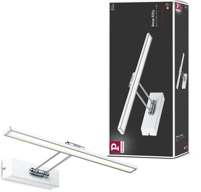 Galeria LED-schilderijlamp Beam 2700K 580lm 230V 8W Wit, Chroom