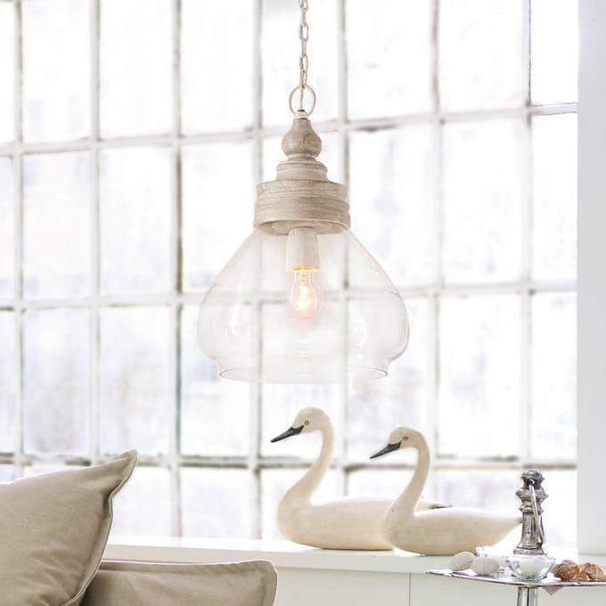 LOBERON Hanglamp Pallu bruin/helder