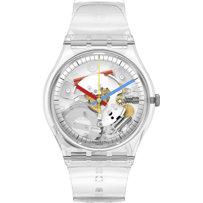 Swatch Horloge Unisex 34mm CLEARLY GENTSO28K100-S060 Transparant Casual white