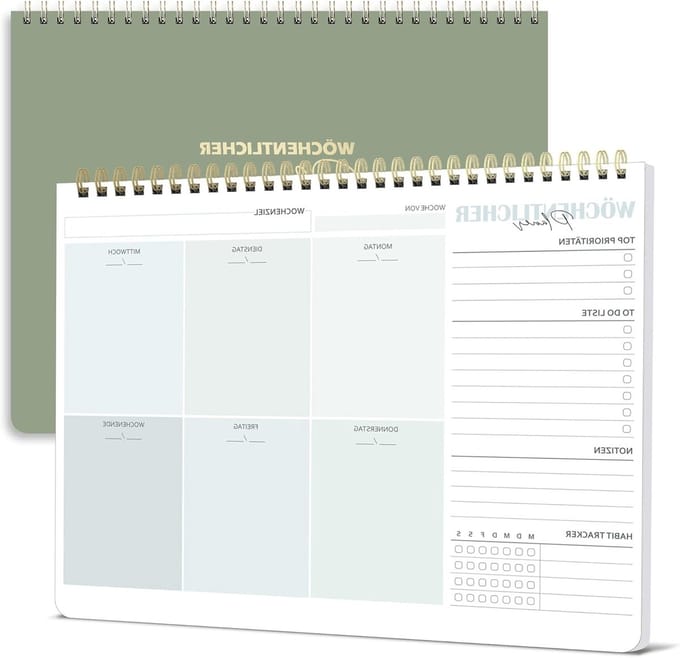 Groene Weekplanner in Landschapsformaat - Perfecte Agenda voor Efficiënt Plannen en Organiseren
