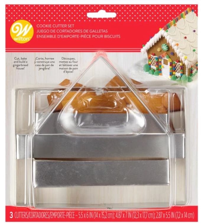 Wilton Uitsteekvormpjes Set - Koekvormpjes - Kerstmis - Gingerbread Huis - Set/3
