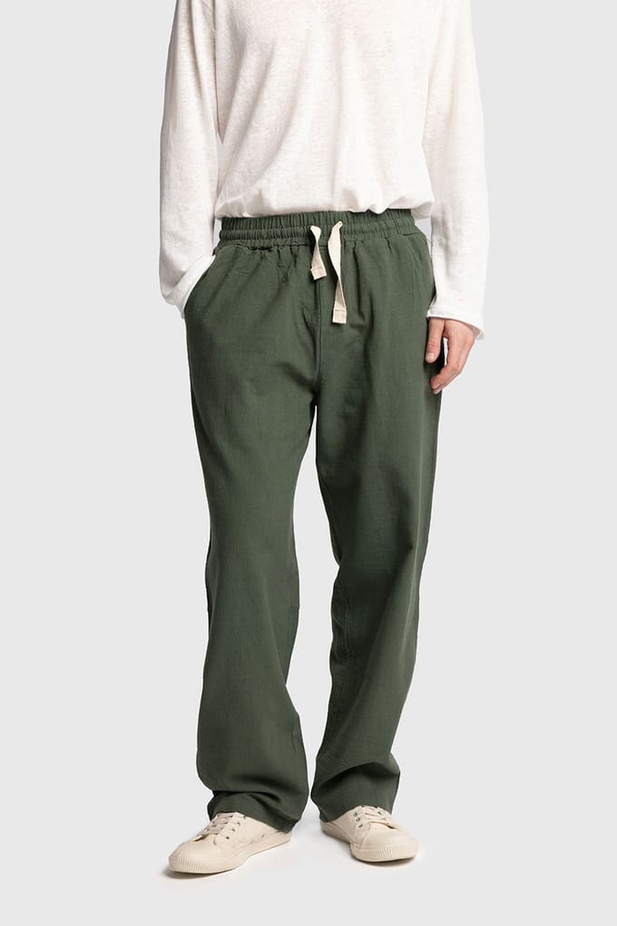 Rechtafstaande Broek met Touwtjes in de Taille