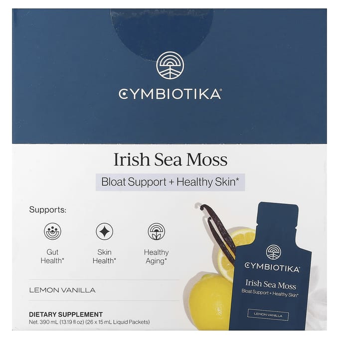 Cymbiotika, Mousse d'Irlande, Citron Vanille, 26 Sachets Liquides, 15 ml (0,5 fl oz) Chaque