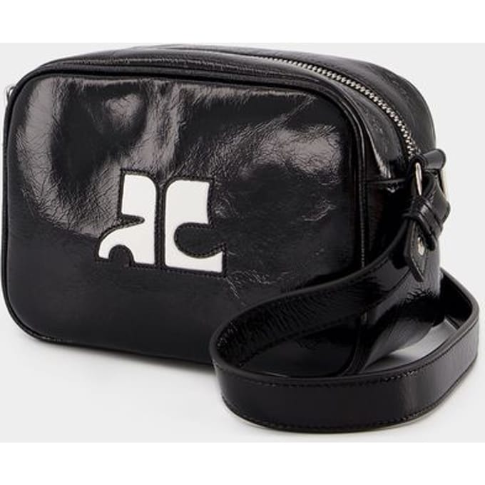 Reedition Camera Schoudertas - Courreges - Leer - Zwart