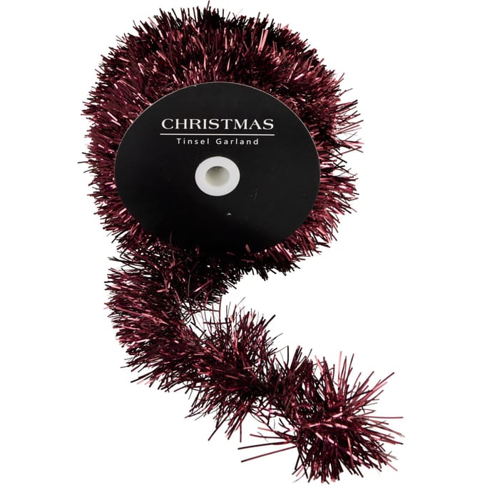 Kerstslinger op rol 10m burgundy