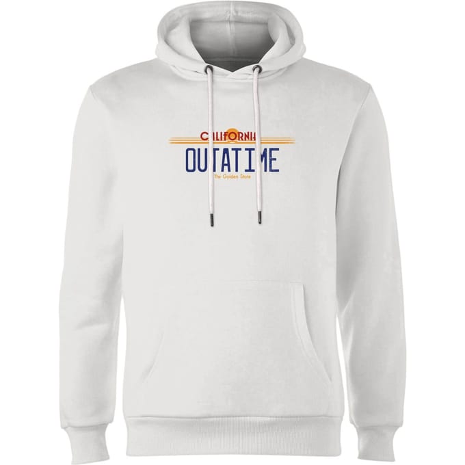 Back To The Future Outatime Plate Hoodie - White - S