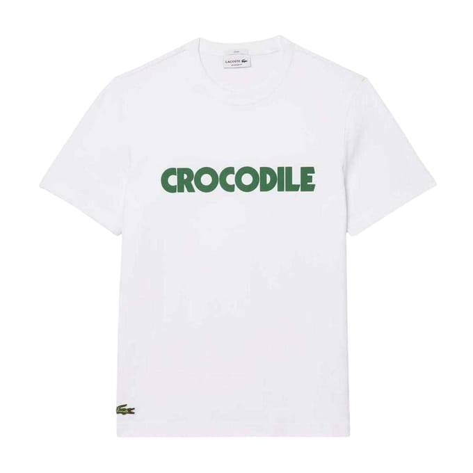 Lacoste Heren-T-shirt van katoen met grafische print (Wit)