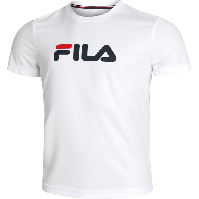 Fila Logo T-shirt Heren-Wit,Donkerblauw