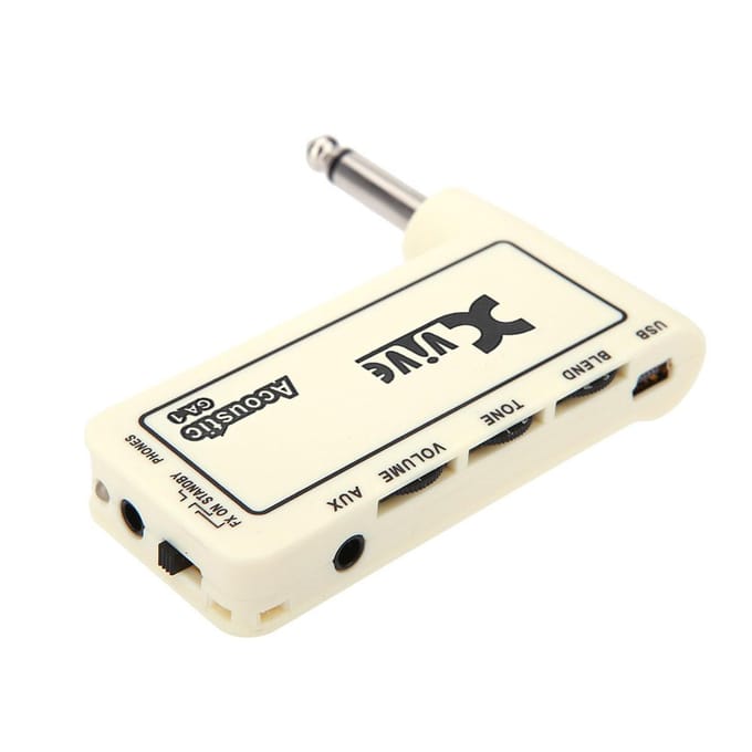 Mini oplaadbare elektrische gitaarplug hoofdtelefoonversterker versterker origineel geluid white