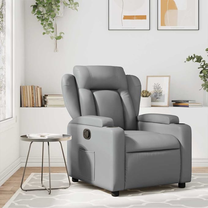 vidaXL Massagestoel van grijs kunstleer