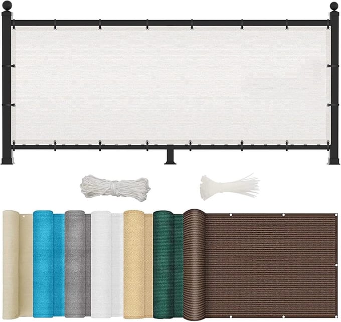 Balkonscherm - Terrasscherm Tuinscherm - Privacy Creëren - UV-bescherming - 50 x 200 cm - Wit