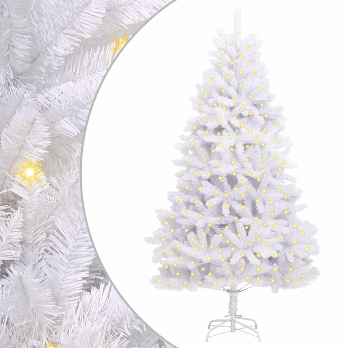 vidaXL - Kunstkerstboom - 300 - LED's - PVC - en - Staal - Wit