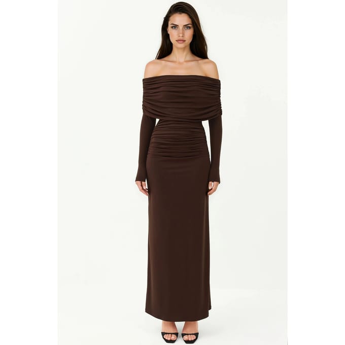 Off-Shoulder Bodycon Maxi Jurk