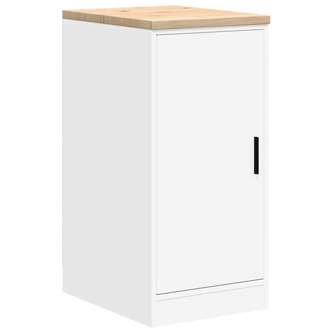 vidaXL - Garagekast - 40x51x85 - cm - massief - grenenhout - wit