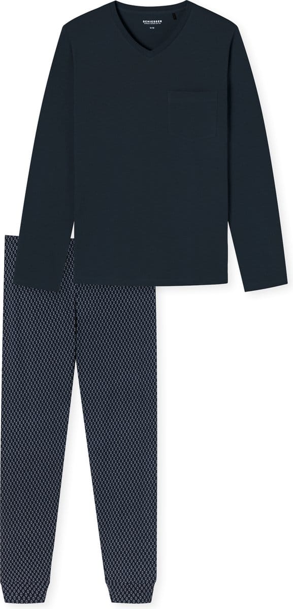 Schiesser Pyjama lange - Casual Essentials Heren Pyjamaset - Maat S