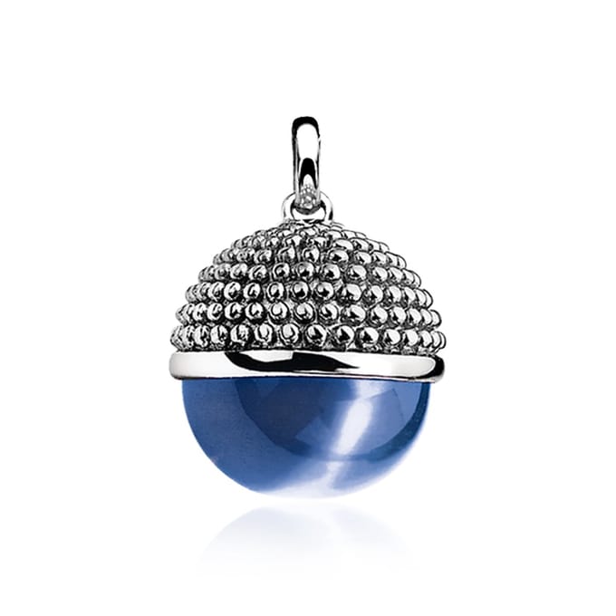 Zinzi zilveren bol hanger blauw ZIH792B