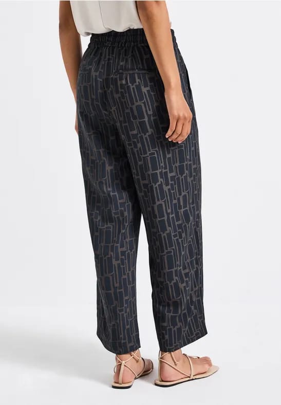Gedessineerde 7/8 broek Wide Legs