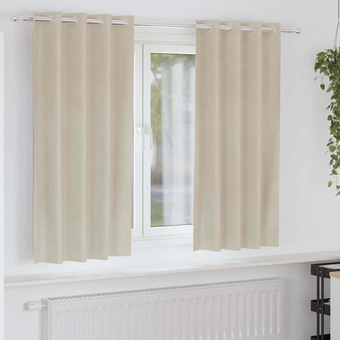 vidaXL - Gordijnen - 2 - st - Crèmekleurig - 140 - x - 175 - cm - fluweel
