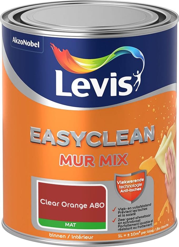 Levis - Easyclean Mur Mat Mix - Clear Orange A80 - Mengverf - 1 L