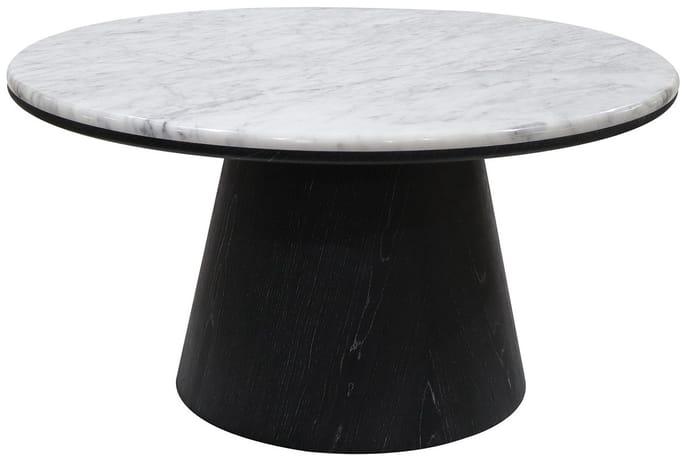 Vente-unique Salontafel van marmer met eiken fineer - Zwart - SADURA