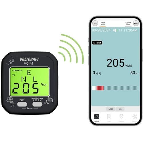 VOLTCRAFT VC-41 Stopcontacttester CAT II 250 V LCD
