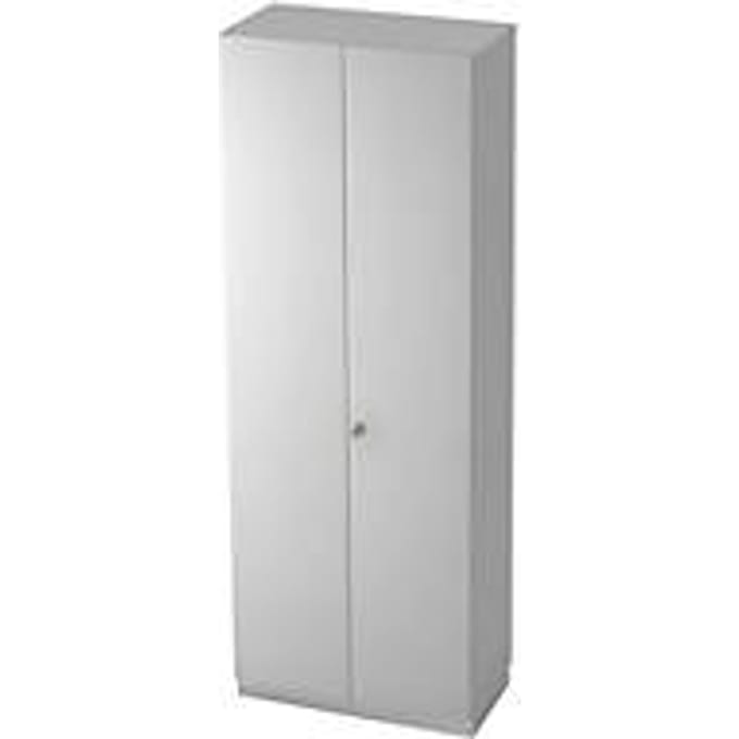 Garderobekast, 2 bladen, B 800 x D 420 mm, lichtgrijs