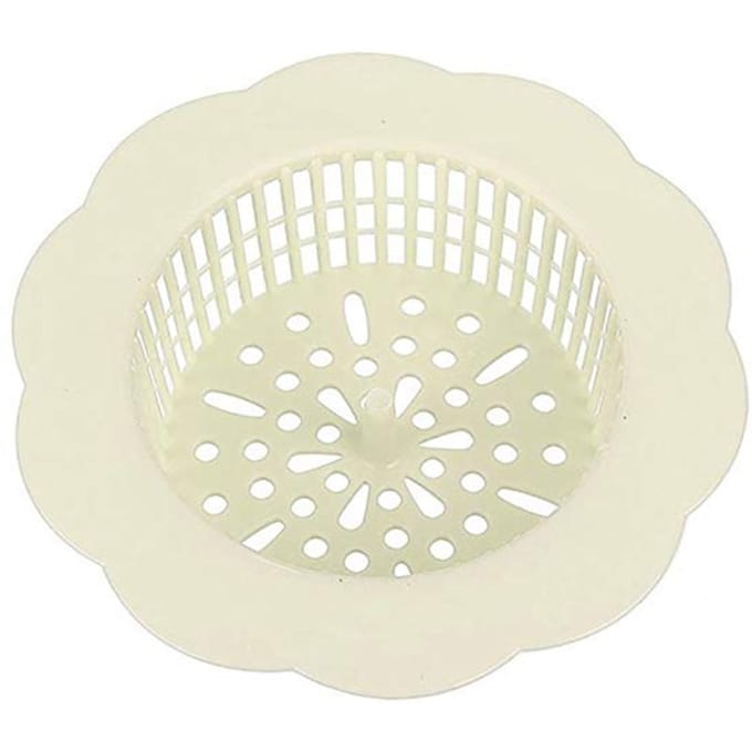 Bloemvormig Afvoerfilter Plastic Spoelbakdeksel Spoelbak Haarzeef voor Keuken Badkamer beige