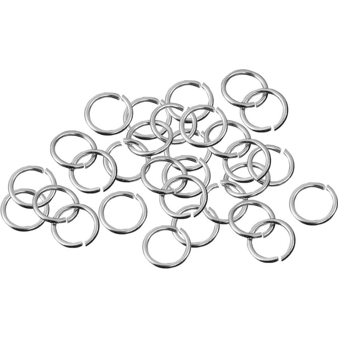 Jump ringsroestvrij staal, 30 stuks