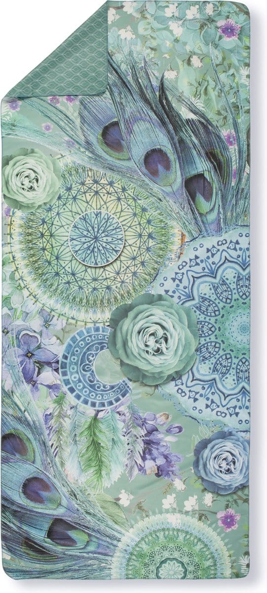 HIP Sporthanddoek "mandala's en veren" - Groen - (50x100 cm) - Microvezel