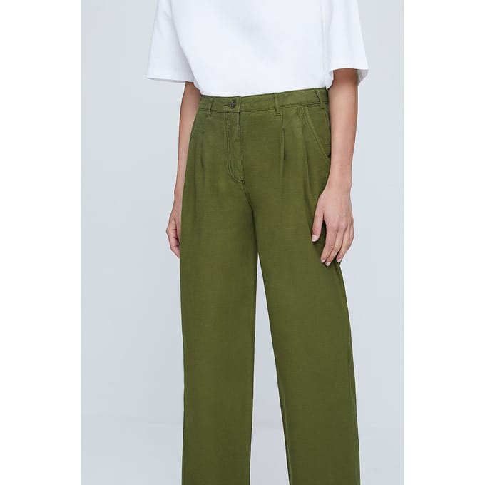American Vintage Biabay Pant Kaki Größe: L | Straight Jeans Outlet | Damen