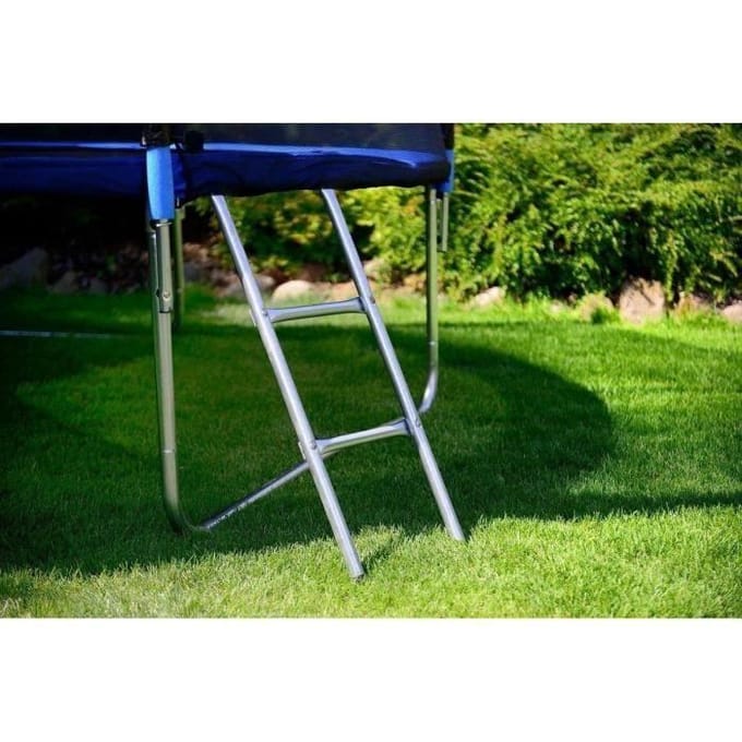 Trampoline - VIKING CHOICE - Trampoline 374 cm - Blauw - Met veiligheidsnet - Ladder inbegrepen blauw