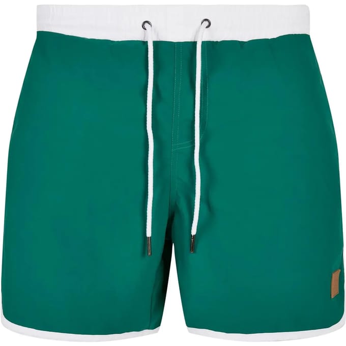 Urban Classics - Retro Zwemshorts - 5XL - Wit/Groen