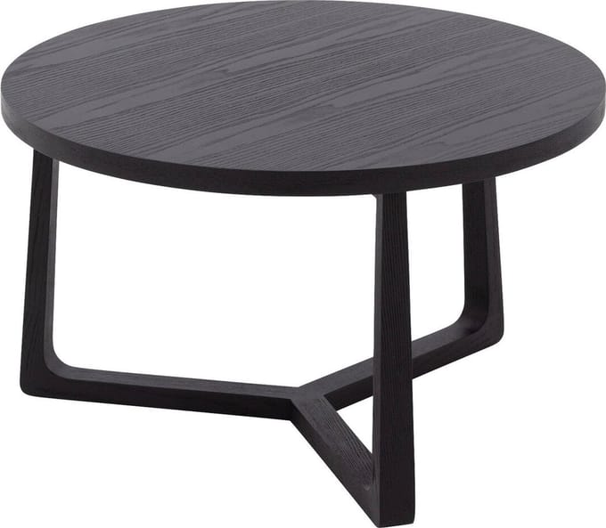 Goossens Luciano Salontafel - Hout - 75 x 45 x 75 cm - Rond - zwart